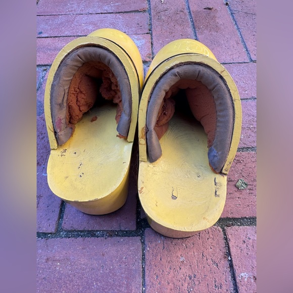 70s Vintage Amsterdam Famolare Yellow Fiberglass Clogs Sz 8 - Picture 8 of 10